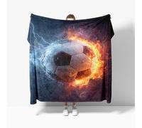 Manta PatróN de FúTbol Deportivo Manta de sofá de Viaje, Cobija refrescante Transpirable, Batamanta Mujer, Suave y cómoda de sofá Gris, para otoño e Invierno L 100x130 cm