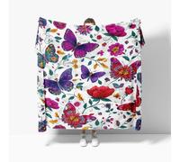 Manta PatróN de Mariposa Bohemia Manta de sofá de Viaje, Cobija refrescante Transpirable, Batamanta Mujer, Suave y cómoda de sofá PúRpura, para otoño e Invierno XL 130x150 cm