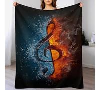 Manta Patrón Nota Musical, Manta Sofá Flannel para Dormir Mejor, Alivia El Estrés Y La Ansiedad, Manta para Cama Suave Cómodo Transpirable （180×200cm）