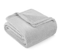 Manta PAVILIA gris claro para sof , cama individual, suave forro polar para sof o silla, con textura de gofre, acogedora, c lida y ligera, para