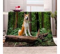 Manta Perro 150x200 cm Manta Polar de Franela Bosque para Sofa y Cama, Mantas Ligeras, Caliente y Transpirable, Todas Las Estaciones a-4149