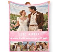 Manta Personalizada con tu Foto y Texto, se envía al día Siguiente Manta Personalizada con Collage de Fotos, Regalo Personalizado, Aniversarios, San Valentín, papá, mamá, Regalo para Parejas-4figuras