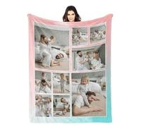 Manta personalizada Manta personalizada con texto de fotos, Manta personalizada con 1-9 collages de fotos, Manta con imagen personalizada Memorable Día de la madre Padre Cumpleaños Aniversario Regalo