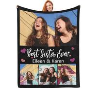 Manta Personalizada para papá con Foto y Texto - Regalo para el Día del Padre - Manta Sofa Personalizada para mamá y niños - Ideas de Regalo Blanket Originales para cumpleaños de Mujer