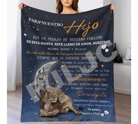 Manta Personalizada PJLJC A Mi Hija/Mi Hijo, Franela 80x120cm, Regalo Cumpleaños Navidad, Modern, Color A Nuestra Hijo G105