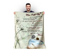 Manta personalizada Suave para regalar a su nieto de la parte de la abuela. Idea de regalo original útil para un cumpleaños, Navidad, una boda, manta de cama decorativa de la casa (130 x 150 cm)