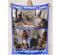 Manta Personalizadas con Foto Personalizado Mantas Foto y Texto Cumpleaños, Vacaciones, Personalizada Regalos para Papá, Mamá, Niños, Amigos Y Amantes (4 Foto)
