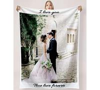 Manta Personalizadas con Foto Personalizado Mantas Foto y Texto Cumpleaños, Vacaciones, Personalizada Regalos para Papá, Mamá, Niños, Amigos Y Amantes (1 Foto)