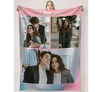 Manta Personalizadas con Foto Personalizado Mantas Foto y Texto Cumpleaños, Vacaciones, Personalizada Regalos para Papá, Mamá, Niños, Amigos Y Amantes (3 Foto)