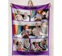 Manta Personalizadas con Foto Personalizado Mantas Foto y Texto Cumpleaños, Vacaciones, Personalizada Regalos para Papá, Mamá, Niños, Amigos Y Amantes (5 Foto)