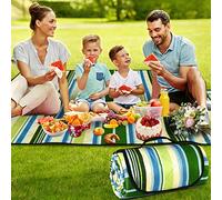 Manta Picnic, 200 x 200cm Manta de Picnic Impermeable, Tapete de Picnic Plegable de 3 Capas, Lavable a Máquina, Manta Portátil para Interiores al Aire Libre para Parque, Playa, Fiesta, Camping