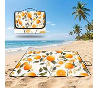 Manta Picnic Grande 200x200cm,Naranja Manta Picnic Impermeable,Naranjas (2) Esterilla de Playa Alfombra de Exterior,Picnic Blanket Plegable con Asa para Camping,Jardín,Césped,Playa,Senderismo UZ-553