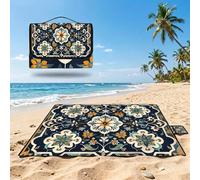 Manta Picnic Pequeño 150x80cm,Mandala Manta Picnic Impermeable,un patrón Popular Esterilla de Playa Alfombra de Exterior,Picnic Blanket Plegable con Asa para Camping,Jardín,Césped,Playa UZ-37