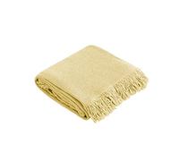 Manta Plaid MANTEROL Fausto para SOFÁ Liso DE ALGODÓN (Amarillo Claro)