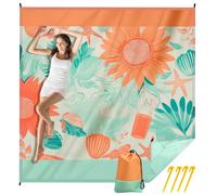 Manta Playa Impermeable, Manta Playa Antiarena, Esterilla Playa Plegable, Alfombra De Playa Accesorios Camping Vacaciones Y Viajes Manta Picnic Blankets Ultradelgado Y Ligero Con Uñas (210x200CM)