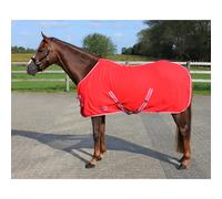 QHP Manta polar con correas cruzadas (85 cm, color rojo claro)