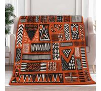 Manta polar de 200 x 200 cm África geometría corazón triángulo impresión suave franela, manta de cama, manta manta de sofá, apta para adultos y niños para mantenerse caliente en invierno, rojo
