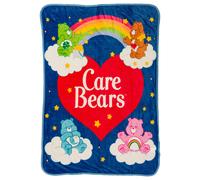 Manta polar de 45 x 60 con logotipo de corazn arcoris de Silver Buffalo Care Bears con Cheer Bear Bedtime Bear Cheer Bear y Tenderheart Bear
