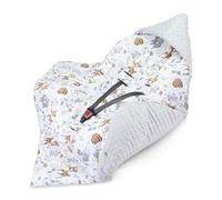 Manta porteo Saco para Silla de Coche Paseo capazo y Carro Invierno 90x90 cm - Universal arrullo cobertor Cochecito para niños y niñas Lavable y Transpirable Minky Ciervo Gris Claro