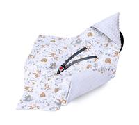 Manta porteo saco para silla de coche paseo capazo y carro verano 90x90 cm - universal arrullo cobertor cochecito para niños y niñas lavable y transpirable Minky Oeko-Tex Ciervo Gris Claro