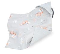 Manta porteo saco para silla de coche paseo capazo y carro verano 90x90 cm - universal arrullo cobertor cochecito para niños y niñas lavable y transpirable Minky Oeko-Tex Conejo