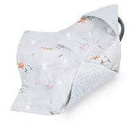 Manta porteo saco para silla de coche paseo capazo y carro verano 90x90 cm - universal arrullo cobertor cochecito para niños y niñas lavable y transpirable Minky Oeko-Tex Ositos de peluche