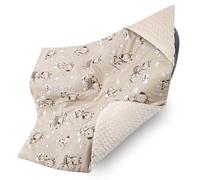 Manta porteo Saco para Silla de Coche Paseo capazo y Carro Verano 90x90 cm - Universal arrullo cobertor Cochecito para niños y niñas Lavable y Transpirable Minky Jirafas