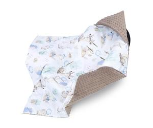 Manta porteo saco para silla de coche paseo capazo y carro verano 90x90 cm - universal arrullo cobertor cochecito para niños y niñas lavable y transpirable Minky Oeko-Tex Erizo caqui
