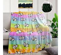 Manta que brilla en la oscuridad, regalos para niñas, manta luminosa para niños y adultos, manta de franela suave y acogedora para niños, decoración de cumpleaños para dormitorio (Panda, 130 x 150 cm)