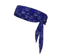 Manta Ray And Fish - Diadema con estampado de peces, corbata de karate ninja, bandas atléticas, banda para la cabeza que absorbe el sudor