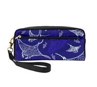Manta Ray and Fish - Estuche para lápices con estampado de peces, bolsa de maquillaje para accesorios, artículos de papelería, artículos de aseo y compañero de viaje