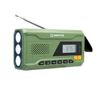 Manta RDI401G Radio de Emergencia Solar con manivela FM con batería portátil de 4500 mAh USB-C, Linterna Brillante y luz de Lectura para emergencias en el hogar y Supervivencia al Aire Libre, señal