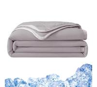 Manta Refrescante Anti-calor Con Control Térmico Y Disipación Doble | Opciones De Refrigeración Y Calefacción Disponibles, Sofá Cama De Viaje, Canal De Circulación De Aire (Gray 180x200cm)