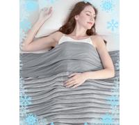 Manta refrescante con efecto frío de doble cara, manta de verano ligera y transpirable para cama grande de tamaño king, transfiere calor para mantener el cuerpo fresco para personas que duermen con