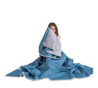 Manta refrescante de verano, lavable, ligera, color gris oscuro (azul B, 110 x 150 cm) para cama, sofá y viajes, perfecta para dormir en climas cálidos