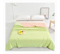 Manta refrescante de verano para quienes duermen con calor. Manta transpirable y fría para dormir, alivia el sudor nocturno y cubrecamas suave y ligero. 200 × 230 cm. Amarillo y gris (verde y rojo 200