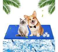Manta Refrescante para Mascotas, Alfombra Refrigerante para Perros y Gatos en Verano (Azul 50x40cm)