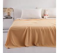 Manta refrescante para sudores nocturnos, rayón de bambú suave, manta ligera de verano para hot spers, color sólido, manta de sofá cama tamaño King/Queen/individual (camello, 150 x 200 cm)