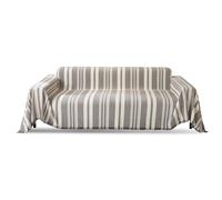 Manta reversible multifuncional grande para sofá de 2 a 3 plazas, manta decorativa versátil con borlas, 180 x 380 cm, color marrón claro