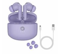 Manta Rytmo MTWS008P - Auriculares in-ear inalámbricos Bluetooth 5.3, TWS Earbuds con micrófono, control táctil, base de carga USB-C, altavoz de 12 mm, color morado