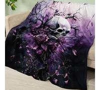 Manta Sofa Árbol Rosa Púrpura Plaid Cama Termica Franela Mantas para Cama Lavable Mantas para Cama Duradero Plaid Sofa Cuatro Temporadas Jarapas para Sofas Suave Blanket 180x200cm