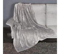 Manta Sofa Fluffi Gris, Suave Microfibra para Sofa, Pelo ultrasuave, 130x170cm, Manta Cama 150, Plaid Cama. Linda Colcha Individual para niñas, o Colcha Sofa. Idea, Mantas para Cama