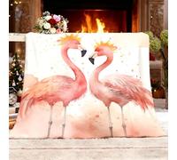Manta Sofá - Manta Franela para Cama, 150x200 cm IlustracióN de Flamenco Animal Manta Polar, Doble Cara Suave, Calidez y Mullida Ligera Rosa Todas Estaciones, para Adulto y Niño,Lavable