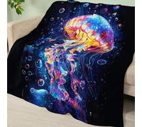 Manta Sofa Medusa Negro Azul Plaid Cama Termica Franela Mantas para Cama Lavable Mantas para Cama Duradero Plaid Sofa Cuatro Temporadas Jarapas para Sofas Suave Blanket 180x200cm