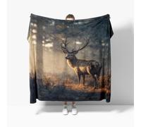 Manta Sofa Sherpa de Felpa Mondialeleza Super Suave Cálida 180x220 cm | Manta Sofa Sherpa de Felpa Luz Solar Bosque Ciervos Suave Cálida, Suave y Acogedora para Niños Adultos