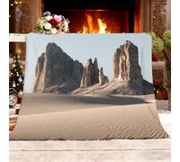 Manta Sofa Sherpa de Felpa Super Suave Cálida 150x200 cm, Paisaje de Muro de Piedra del Desierto Manta Sofa Sherpa de Felpa Suave Cálida, Beige Suave y Acogedora para Niños Adultos
