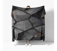 Manta Sofa Sherpa de Felpa Super Suave Cálida 180x200 cm, PatróN GeoméTrico Tridimensional Manta Sofa Sherpa de Felpa Suave Cálida, Gris Suave y Acogedora para Niños Adultos