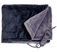 Solac CT8608 Reikiavik - Manta eléctrica Doble, 180W, 10 temperaturas, Manta de Franela, Conector extraíble, Lavable a máquina, Temporizador 9h, protección sobrecalentamiento, 140x180cm