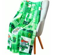 Manta suave para el d?a de San Patricio: fiesta con el gnomo irland?s Blarney, encantada con dichos celtas y con tr?boles y macetas de la suerte