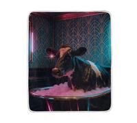 Manta suave para sala de estar, manta de sofá de 50 x 60 pulgadas, manta de Miami Art-Deco Highland Cow Bath